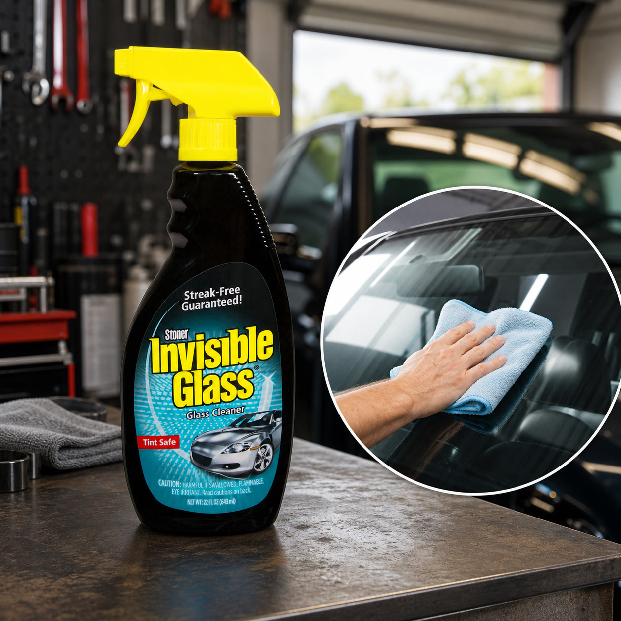 Glass Cleaner Streak - بخاخ منظف زجاج فاخر خالٍ من