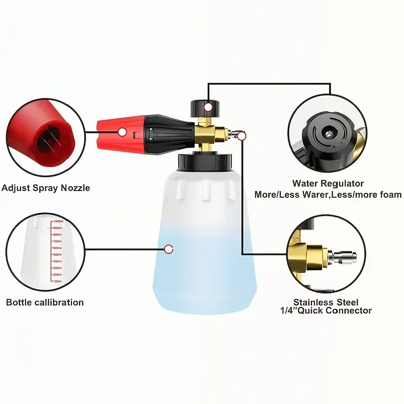 مدفع رغوة عالي الضغط قابل للتع - مراجعة Pressure Washer Foam Gun وسعره